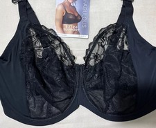 M&S FABULOUS EMBRACE EMBROIDERY EXTRA SUPPORT UNDERWIRED FULLCUP BRA BLACK 34J