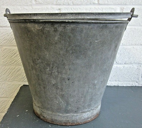 Zinc bucket vintage heavy - zinc,