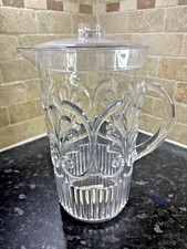 Large Plastic Acrylic Pitcher Jug With Lid  Design Picnic BBQ