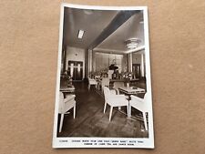 1930s CUNARD WHITE STAR R.M.S.QUEEN MARY CORNER OF CABIN TEA&DANCE ROOM POSTCARD