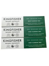 3 X Kingfisher Natural Mint Fluoride Free Toothpaste 100ml