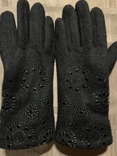 Black Wool Winter Gloves