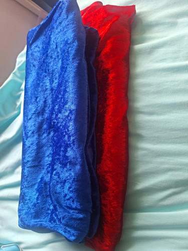 Velvet material blue and red - velvet,