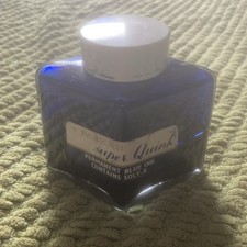 Parker Vintage Super Quink PERMANENT BLACK Ink 4Oz Bottle 50% Full EM361