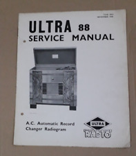 Ultra Model 88 AC Automatic Record Changer Radiogram  Service Manual 1935 -1014