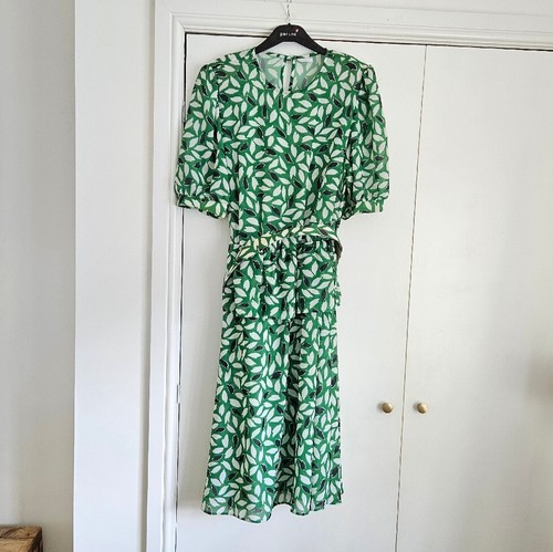 Vintage tea dress - green, black