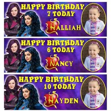 DESCENDANTS Personalised Birthday Photo Banners - Disney Descendants Banners D2