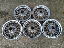 SET OF FIVE DRC4J 15D WIRE WHEELS 15 INCH CLASSIC VINTAGE MG TRIUMPH JAGUAR ETC.