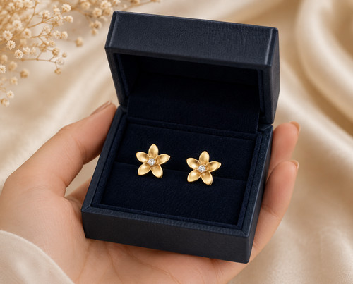 9ct gold stud earrings - 9ct,
