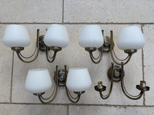 Twin antique brass wall lights