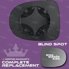 Renault Clio Right Driver wing mirror glass 2009-2012 door side Wide Angle