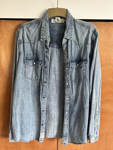 Fitted denim shirt men s - h&m,