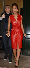 CELEBRITY Women's Red Leather Dress Soft Sheepskin Party & Club WearLadies dress