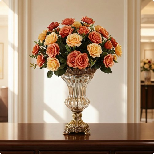 Glass vase with resin - glass,