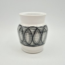 Studio Pottery Cinque Ports Posy Vase Black and White Geometric