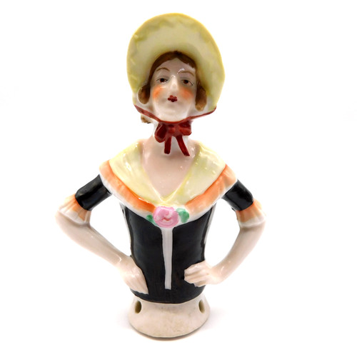 Vtg german porcelain half - half, doll