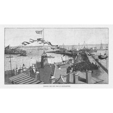 SOUTHAMPTON Opening of the New Pier - Antique Print 1892