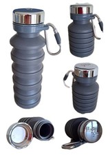 Joie Msc Collapsible Water Bottle On The Go 475ml Grey Silicone BNWOT