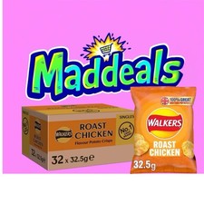 Walkers Roast Chicken Crisps 32x32.5g Bags FULL BOX Best Before 18/10/25