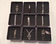 Mens FOREVER YOUNG Inspiration Collection Designer Steel & Leather Bracelet BNiB