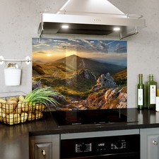 Glass Splashback Kitchen Tile Cooker Panel ANY SIZE Mountain Nature View 0471