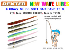 6 CRAZY SLUGS SAND EEL LURES