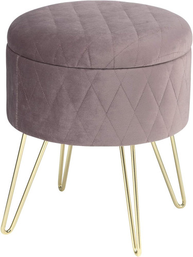 Velvet storage ottoman - velvet,