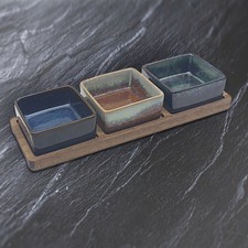 Snack dishes 3pc square - snack,