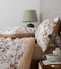 Cozee Home Abstract Print & Textured Velvetsoft 4 Piece Duvet Set Taupe-Double