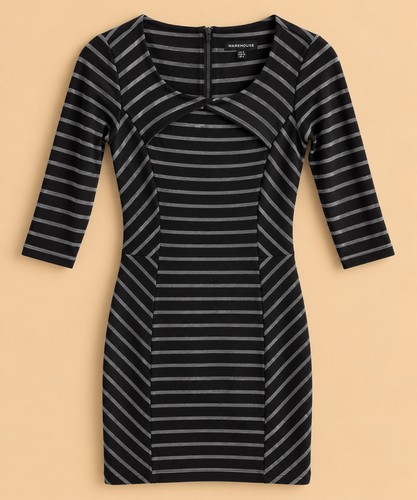 Warehouse black grey striped - black,