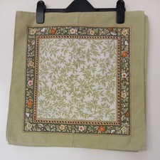 Vintage Fabric Square Napkins Serviettes X6 Green Botanical-42x42cm-Made In UK