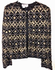 VTG Beaded Sequin Silk Trophy