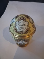 Halcyon Days Enamels Easter Egg 1987 Dated Enamel Egg with stand