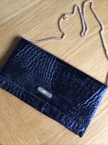 Vintage black croc embossed - croc,