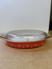 Vintage PYREX Coral Red Gaiety