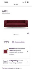 DFS Burgundy 4 Seater Sofa *USED* With Brand New Seat Cushions.