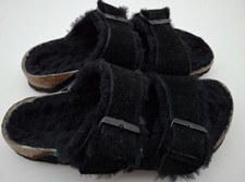 BIRKENSTOCK FUR ARIZONA, BLACK SUEDE SLIPPER - UK 4.5, EUR 37 NARROW