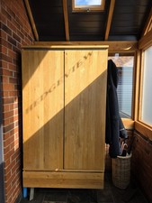 Solid Oak Double Wardrobe With