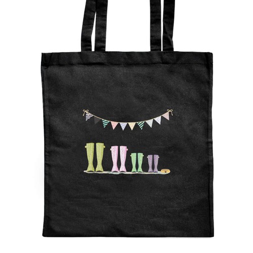 Spotty wellies shopping tote - shopping,