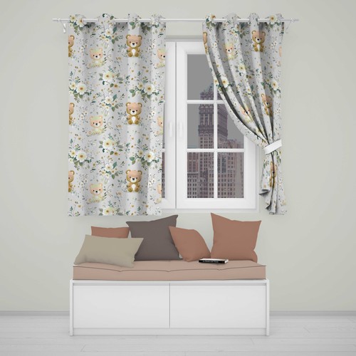 Blackout eyelet curtains - blackout, teddy