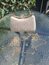 Champagne And Gold Small Handbag ,hard Casing Also Chain Strap Wedding Prom Ect