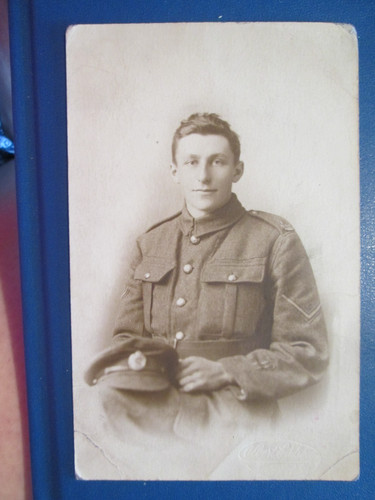 Postcard man military - man, in