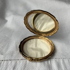 Vintage Melissa Brass Powder Compact 1950s Makeup Mirror Case