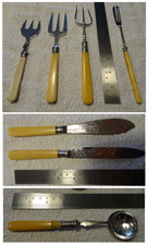 Vintage Butter spreaders, Tea strainer, Bread, Carving and Pickle forks