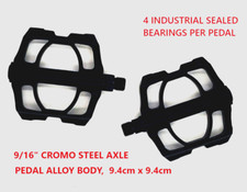 4 Sealed Bearings Alloy MTB PEDALS 9/16" Thread, 4 Sealed Bearings per Pedal !