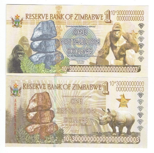 Zimbabwe zettalilion dollars - zimbabwe, 1