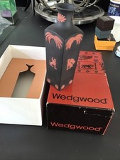 Wedgwood Egyptian Basalt Jasperware Square Bottle Bud Vase Boxed Terracotta