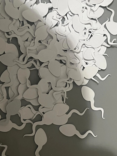 White sperm paper confetti - sperm,