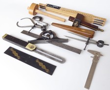 Quantity of Vintage Marking Tools: Sliding Bevel, Protractor, Gauges
