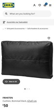 Ikea friheten corner sofa bed back Cushions X 2  black leather Rrp £100